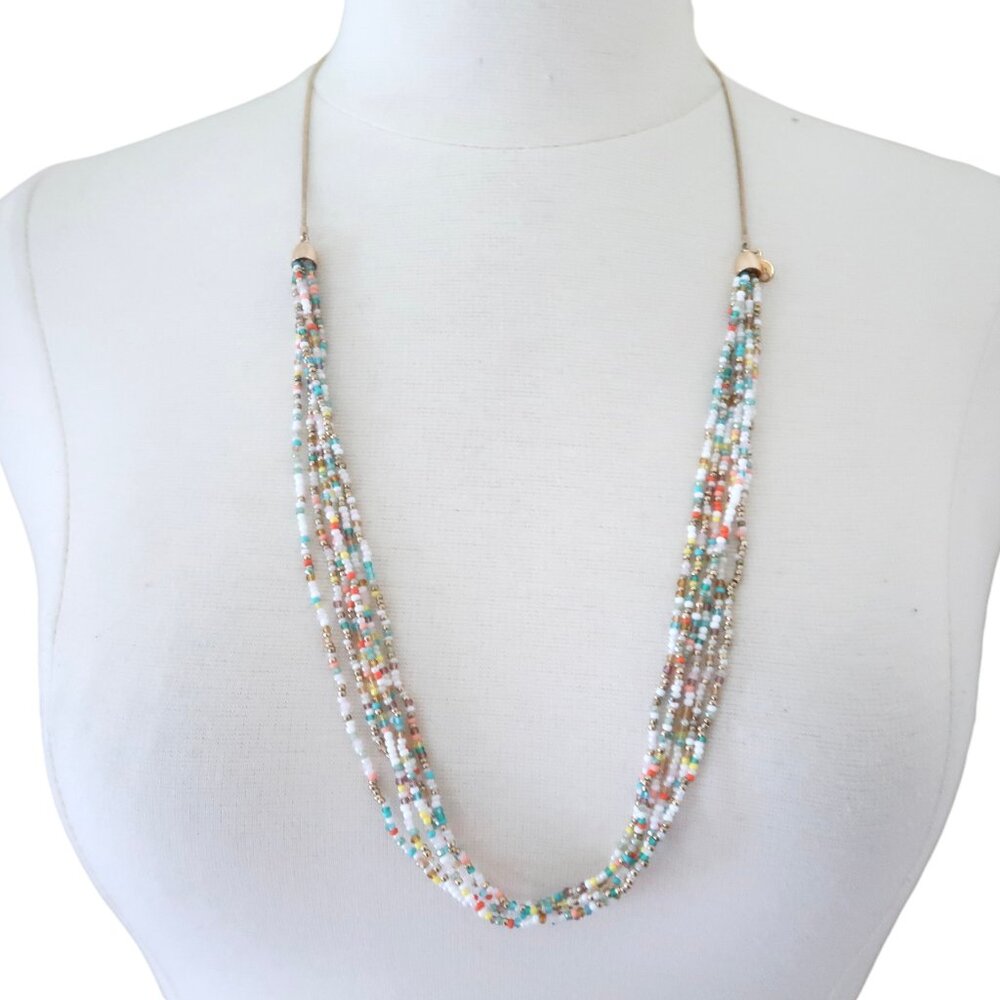 Loft Multicolor Seed Bead Adjustable Necklace - image 1